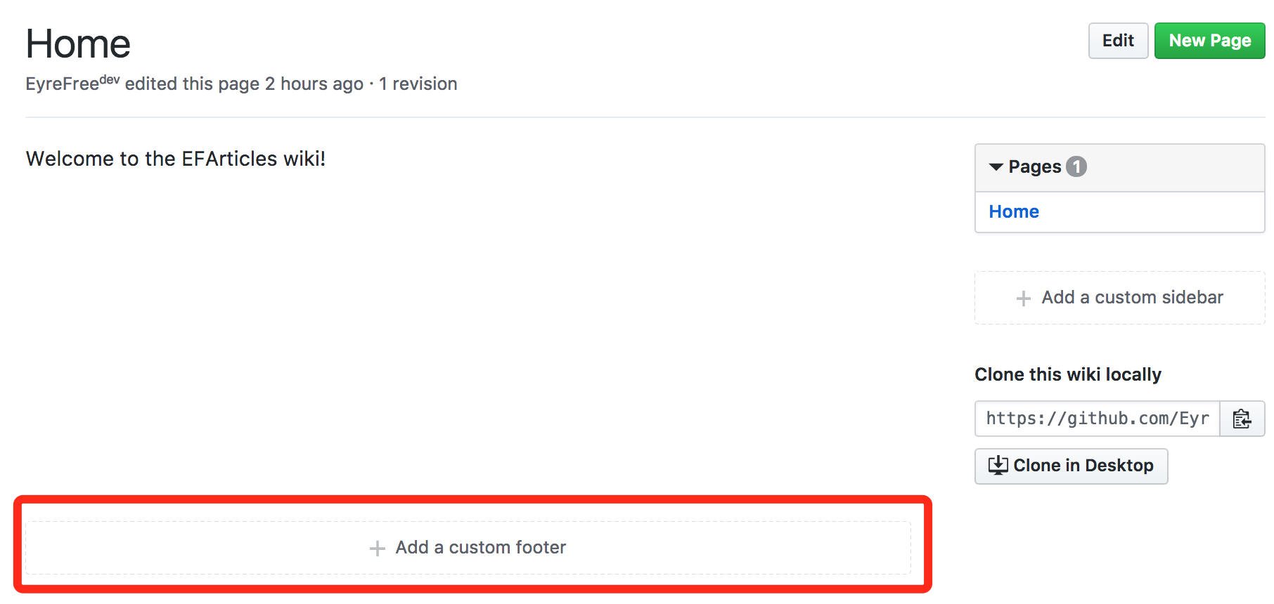 Add a custom footer